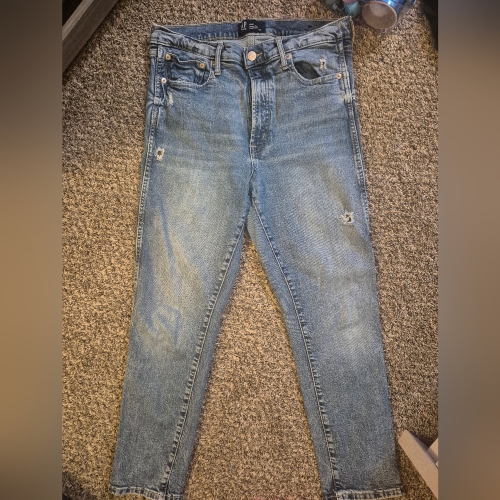 GAP Light Blue Skinny Jeans with Distressed Details